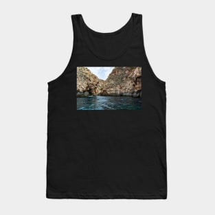 Rocky edges near Blue Grotto, Malta Tank Top